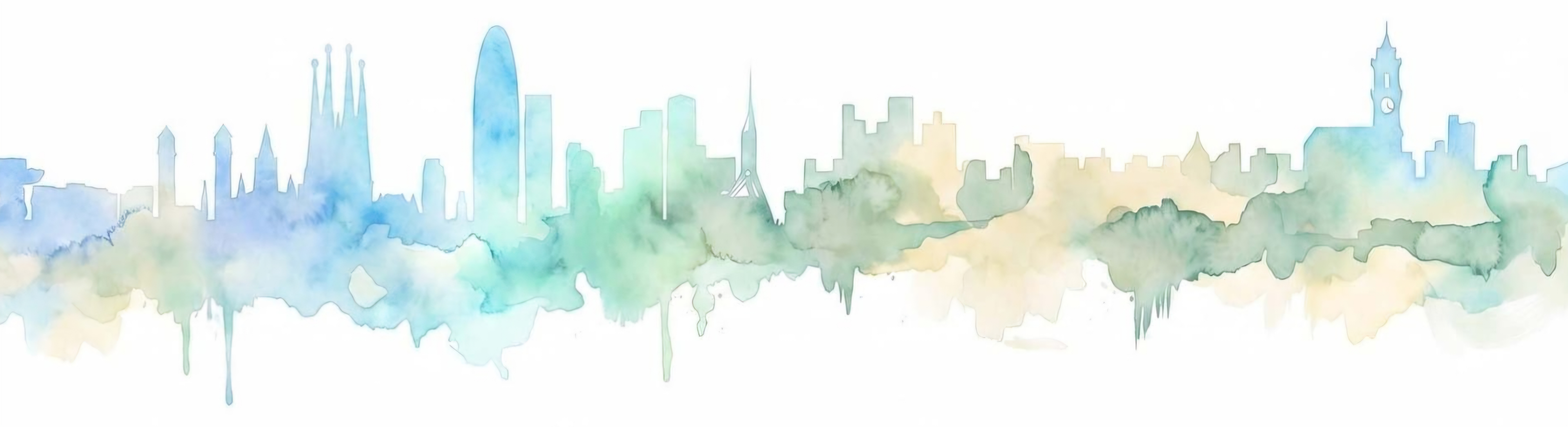 Skyline acuarela Barcelona i Carlet